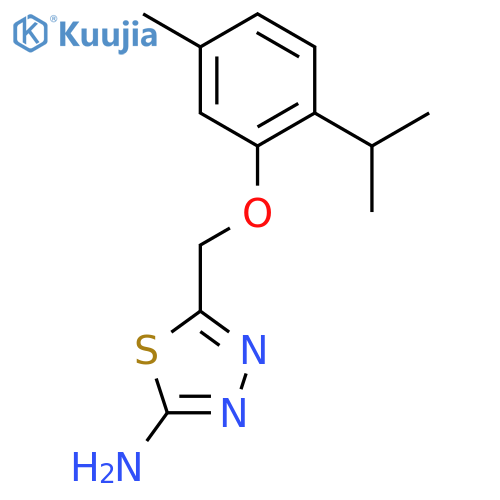 5-5-Methyl-2-(propan-2-yl)phenoxymethyl-1,3,4-thiadiazol-2-amine structure