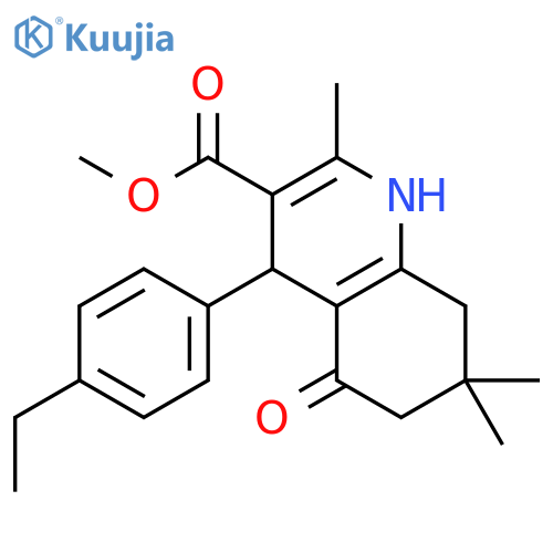 <br>methyl 4-(4-ethylphenyl)-2,7,7-trimethyl-5-oxo-1,4,5,6,7,8-hexahydro-3-quin olinecarboxylate structure