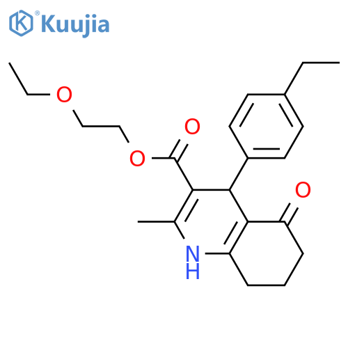 <br>2-ethoxyethyl 4-(4-ethylphenyl)-2-methyl-5-oxo-1,4,5,6,7,8-hexahydro-3-quin olinecarboxylate structure