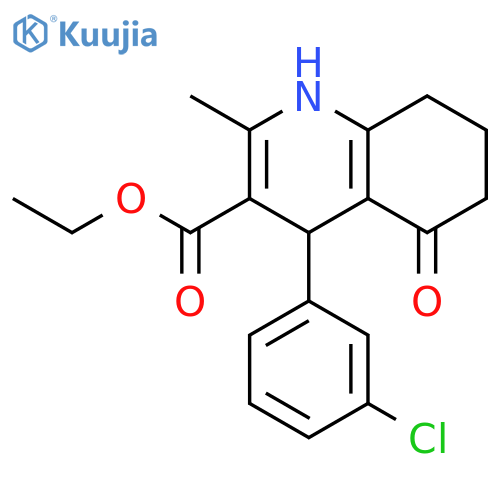 <br>4-(3-Chloro-phenyl)-2-methyl-5-oxo-1,4,5,6,7,8-hexahydro-quinoline-3-carbox ylic acid ethyl ester structure