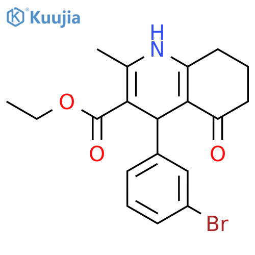 <br>4-(3-Bromo-phenyl)-2-methyl-5-oxo-1,4,5,6,7,8-hexahydro-quinoline-3-carboxy lic acid ethyl ester structure
