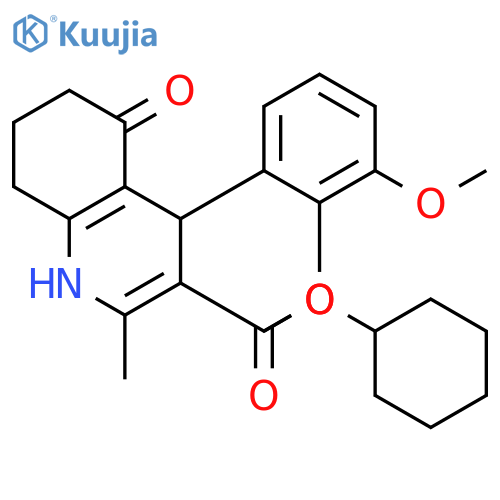<br>cyclohexyl 4-(2,3-dimethoxyphenyl)-2-methyl-5-oxo-1,4,5,6,7,8-hexahydro-3-q uinolinecarboxylate structure