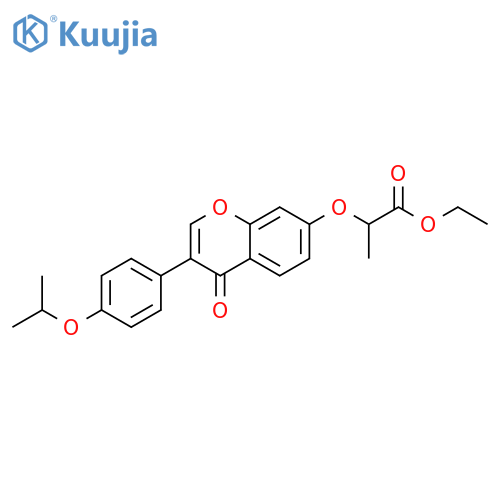 ethyl 2-({4-oxo-3-4-(propan-2-yloxy)phenyl-4H-chromen-7-yl}oxy)propanoate structure