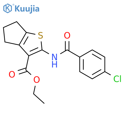 ethyl 2-(4-chlorobenzamido)-4H,5H,6H-cyclopenta[b]thiophene-3-carboxylate structure