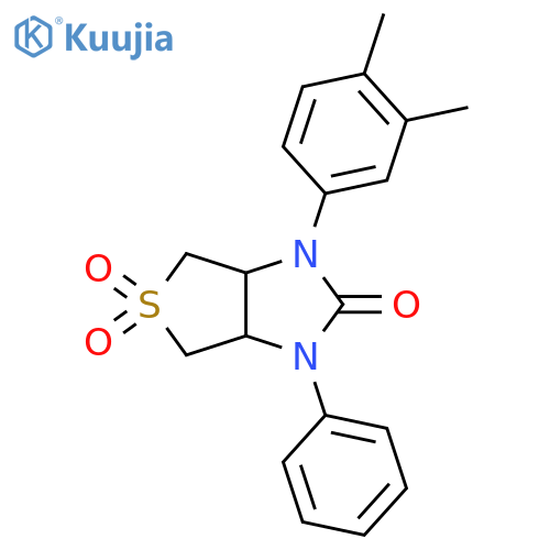 1-(3,4-dimethylphenyl)-3-phenyl-hexahydro-1H-5lambda6-thieno3,4-dimidazole-2,5,5-trione structure