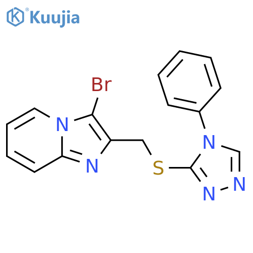 3-({3-bromoimidazo1,2-apyridin-2-yl}methyl)sulfanyl-4-phenyl-4H-1,2,4-triazole structure