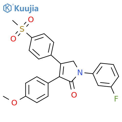 2H-Pyrrol-2-one,1-(3-fluorophenyl)-1,5-dihydro-3-(4-methoxyphenyl)-4-[4-(methylsulfonyl)phenyl]- structure
