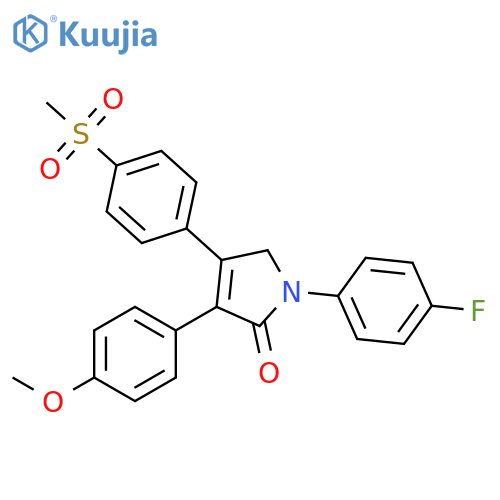 2H-Pyrrol-2-one,1-(4-fluorophenyl)-1,5-dihydro-3-(4-methoxyphenyl)-4-[4-(methylsulfonyl)phenyl]- structure