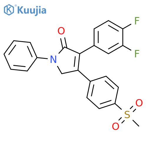 2H-Pyrrol-2-one,3-(3,4-difluorophenyl)-1,5-dihydro-4-[4-(methylsulfonyl)phenyl]-1-phenyl- structure