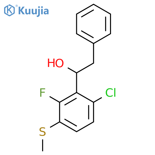 1-(6-Chloro-2-fluoro-3-(methylthio)phenyl)-2-phenylethanol structure