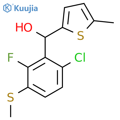 (6-Chloro-2-fluoro-3-(methylthio)phenyl)(5-methylthiophen-2-yl)methanol structure