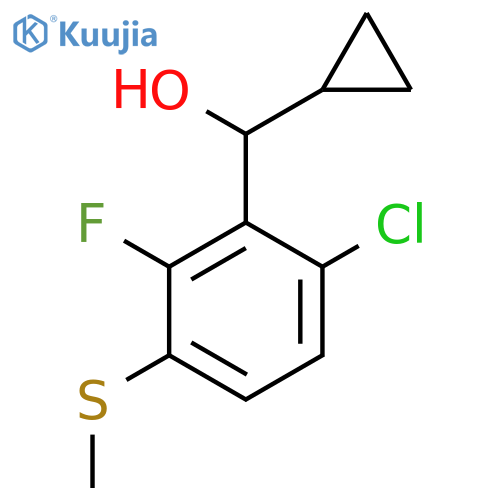 (6-Chloro-2-fluoro-3-(methylthio)phenyl)(cyclopropyl)methanol structure