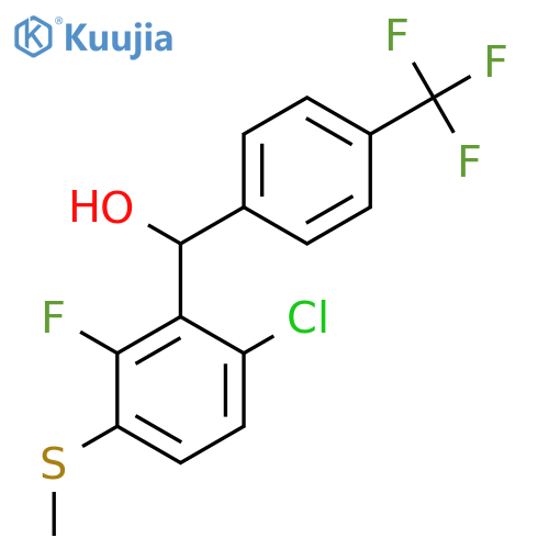(6-Chloro-2-fluoro-3-(methylthio)phenyl)(4-(trifluoromethyl)phenyl)methanol structure