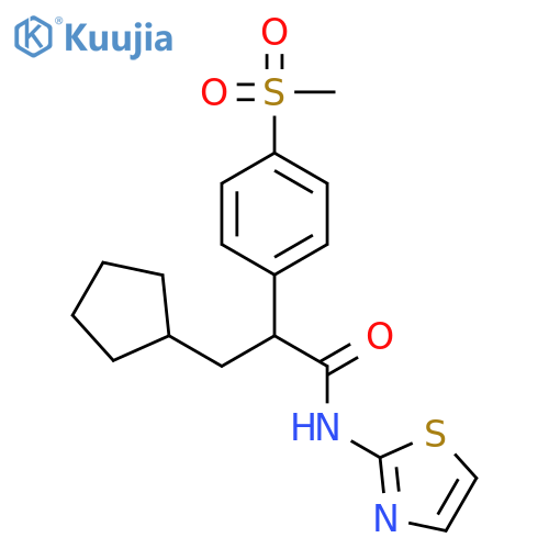 3-Cyclopentyl-2-[4-(methanesulfonyl)phenyl]-N-(thiazol-2-yl)propionamide structure