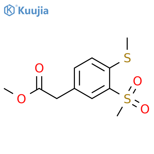 Benzeneacetic acid, 3-(methylsulfonyl)-4-(methylthio)-, methyl ester structure