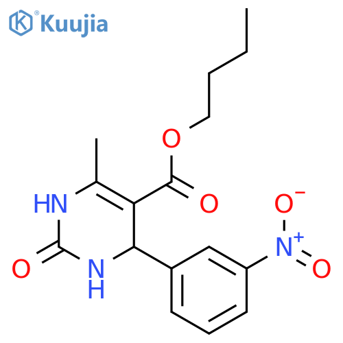 <br>6-Methyl-4-(3-nitro-phenyl)-2-oxo-1,2,3,4-tetrahydro-pyrimidine-5-carboxyli c acid butyl ester structure