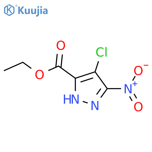 4-Chloro-5-nitro-2H-pyrazole-3-carboxylic acid ethyl ester structure