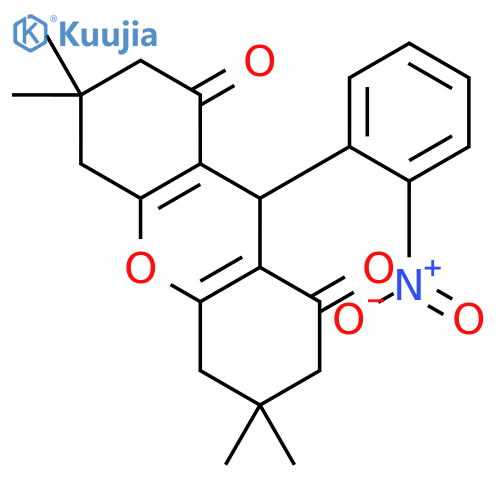 1H-Xanthene-1,8(2H)-dione,3,4,5,6,7,9-hexahydro-3,3,6,6-tetramethyl-9-(2-nitrophenyl)- structure