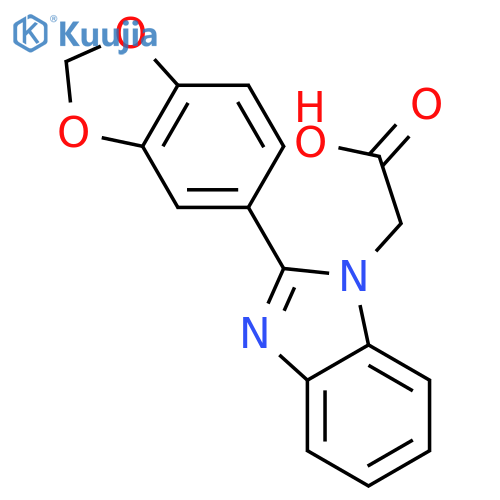 1H-Benzimidazole-1-acetic acid, 2-(1,3-benzodioxol-5-yl)- structure