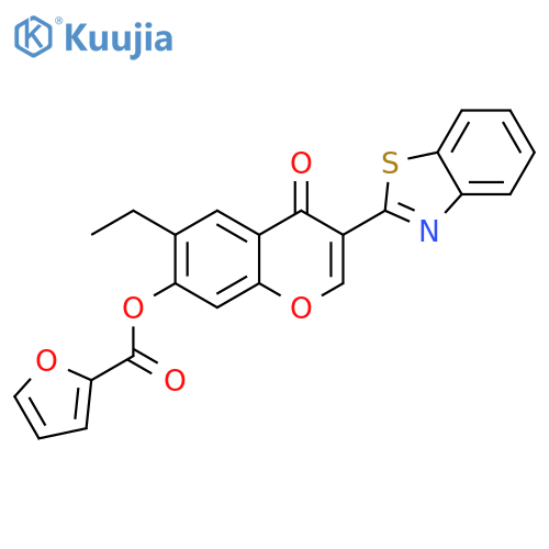 3-(1,3-benzothiazol-2-yl)-6-ethyl-4-oxo-4H-chromen-7-yl furan-2-carboxylate structure
