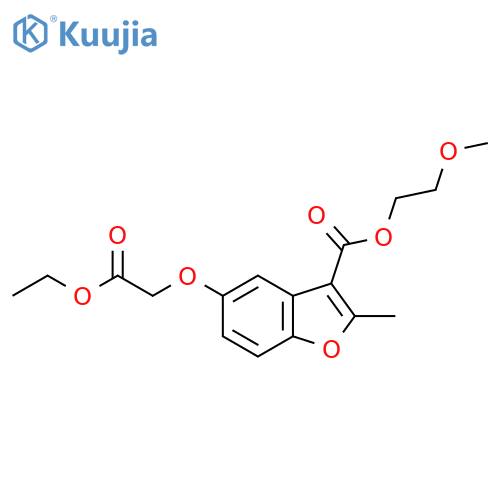 2-methoxyethyl 5-(2-ethoxy-2-oxoethoxy)-2-methyl-1-benzofuran-3-carboxylate structure