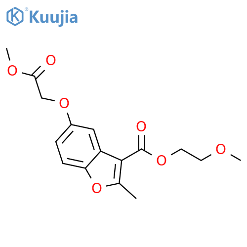 2-methoxyethyl 5-(2-methoxy-2-oxoethoxy)-2-methyl-1-benzofuran-3-carboxylate structure