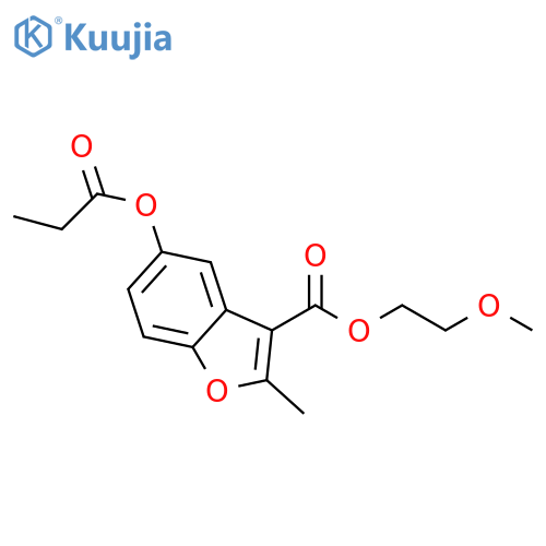 2-methoxyethyl 2-methyl-5-(propanoyloxy)-1-benzofuran-3-carboxylate structure