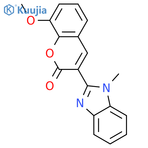 8-methoxy-3-(1-methyl-1H-1,3-benzodiazol-2-yl)-2H-chromen-2-one structure