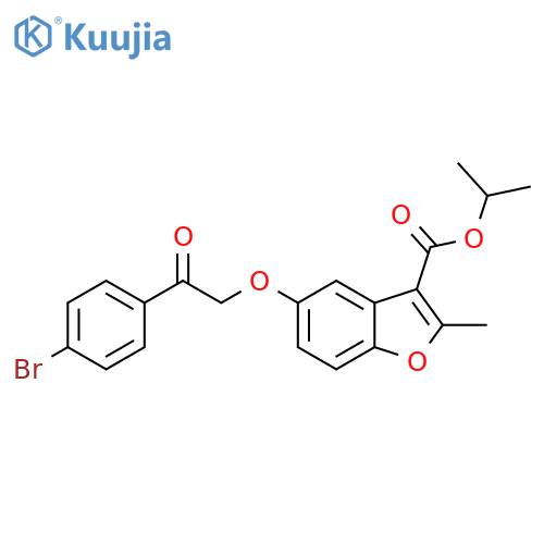 propan-2-yl 5-2-(4-bromophenyl)-2-oxoethoxy-2-methyl-1-benzofuran-3-carboxylate structure