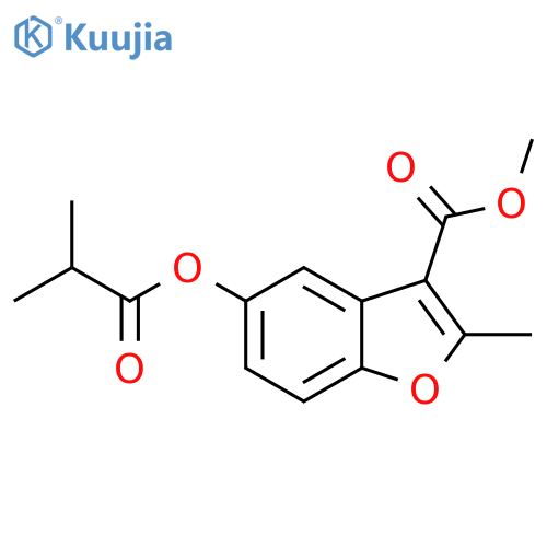 methyl 2-methyl-5-(2-methylpropanoyl)oxy-1-benzofuran-3-carboxylate structure