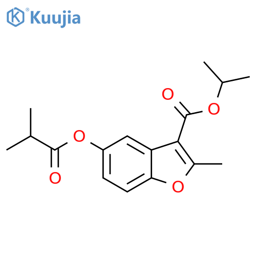 propan-2-yl 2-methyl-5-(2-methylpropanoyl)oxy-1-benzofuran-3-carboxylate structure