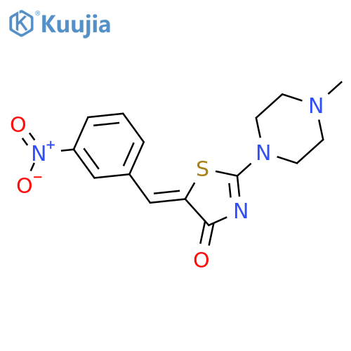 (5Z)-2-(4-methylpiperazin-1-yl)-5-(3-nitrophenyl)methylidene-4,5-dihydro-1,3-thiazol-4-one structure