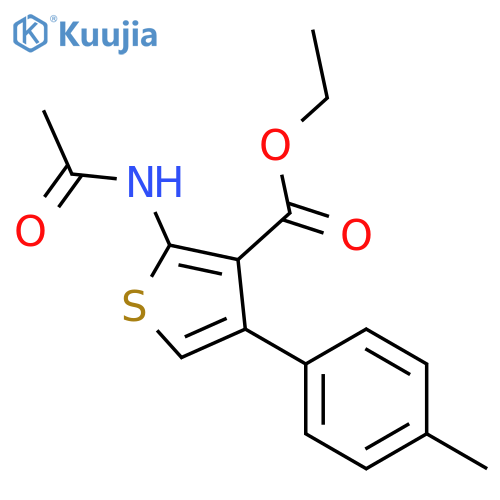2-Acetylamino-4-p-tolyl-thiophene-3-carboxylic acid ethyl ester structure