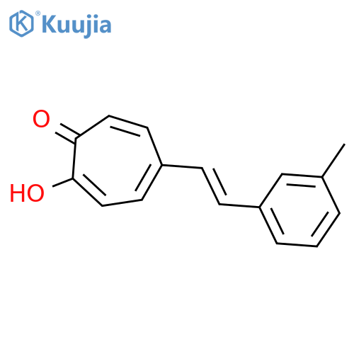 2,4,6-Cycloheptatrien-1-one, 2-hydroxy-5-[2-(3-methylphenyl)ethenyl]- structure