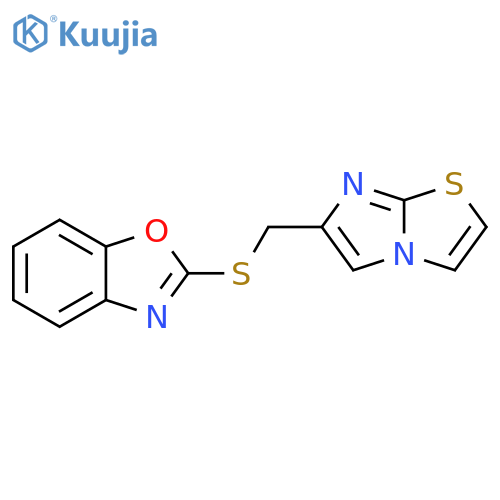 2-({imidazo2,1-b1,3thiazol-6-yl}methyl)sulfanyl-1,3-benzoxazole structure