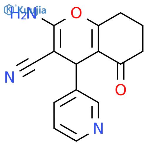 2-amino-5-oxo-4-(3-pyridinyl)-5,6,7,8-tetrahydro-4H-chromene-3-carbonitrile structure