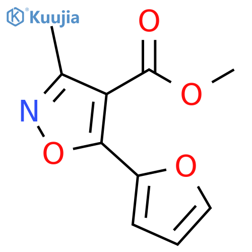 4-Isoxazolecarboxylicacid, 5-(2-furanyl)-3-methyl-, methyl ester structure