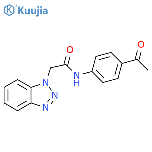 N-(4-acetylphenyl)-2-(1H-1,2,3-benzotriazol-1-yl)acetamide structure