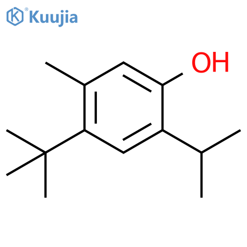 Phenol, 4-(1,1-dimethylethyl)-5-methyl-2-(1-methylethyl)- structure