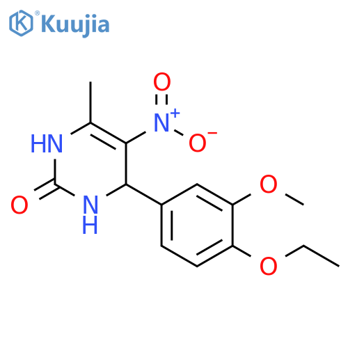 4-(4-ethoxy-3-methoxyphenyl)-6-methyl-5-nitro-1,2,3,4-tetrahydropyrimidin-2-one structure