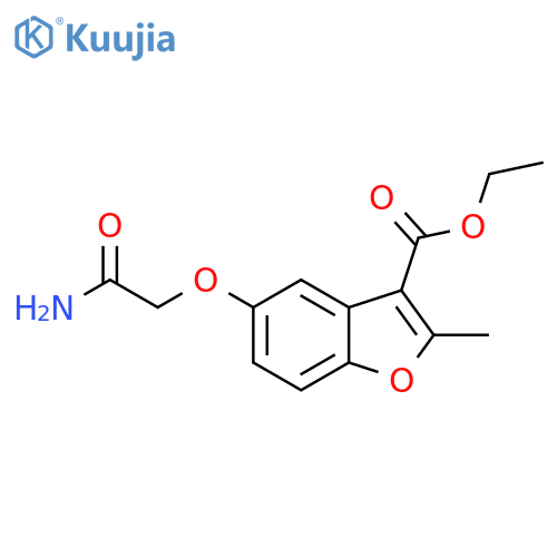 ethyl 5-(carbamoylmethoxy)-2-methyl-1-benzofuran-3-carboxylate structure