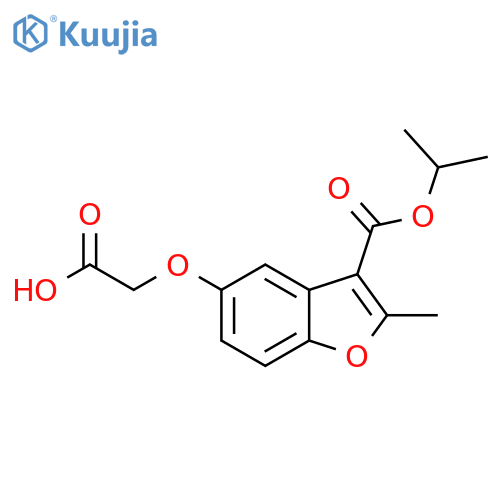 2-({2-methyl-3-[(propan-2-yloxy)carbonyl]-1-benzofuran-5-yl}oxy)acetic acid structure