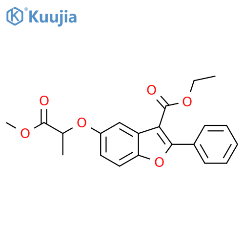 ethyl 5-(1-methoxy-1-oxopropan-2-yl)oxy-2-phenyl-1-benzofuran-3-carboxylate structure