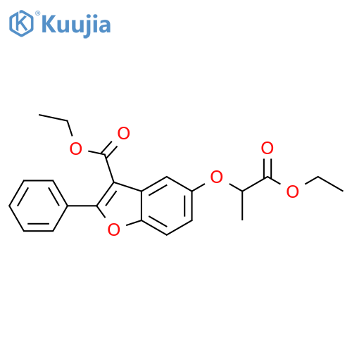ethyl 5-(1-ethoxy-1-oxopropan-2-yl)oxy-2-phenyl-1-benzofuran-3-carboxylate structure