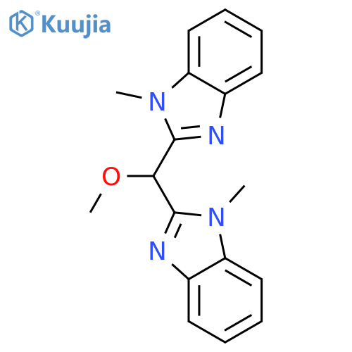 1H-Benzimidazole, 2,2'-(methoxymethylene)bis[1-methyl- structure