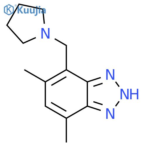 4,6-Dimethyl-7-(pyrrolidin-1-ylmethyl)-1H-1,2,3-benzotriazole structure