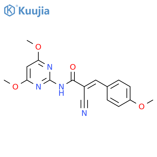 2-cyano-N-(4,6-dimethoxypyrimidin-2-yl)-3-(4-methoxyphenyl)prop-2-enamide structure