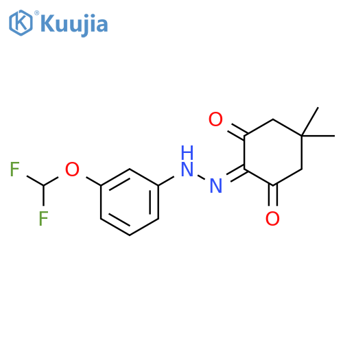 2-{2-3-(difluoromethoxy)phenylhydrazin-1-ylidene}-5,5-dimethylcyclohexane-1,3-dione structure