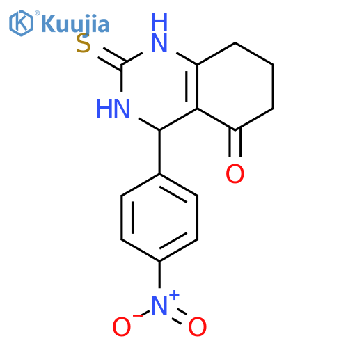 5(1H)-Quinazolinone, 2,3,4,6,7,8-hexahydro-4-(4-nitrophenyl)-2-thioxo- structure