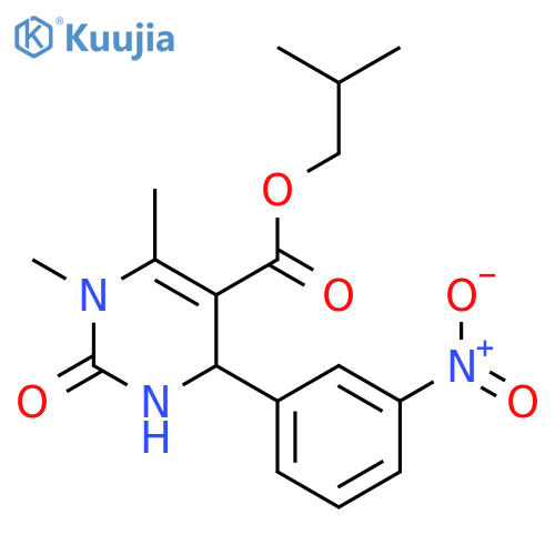 <br>2-methylpropyl 1,6-dimethyl-4-(3-nitrophenyl)-2-oxo-1,2,3,4-tetrahydropyrim idine-5-carboxylate structure